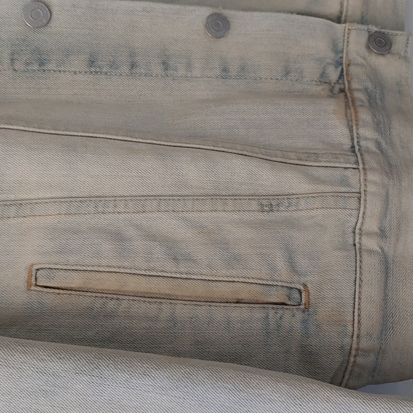 Vintage Levi's 100% Cotton Rigid Denim Longline Trucker Jacket Large GUC - Picture 4 of 12